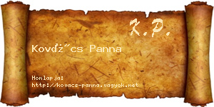 Kovács Panna névjegykártya