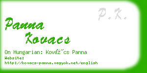 panna kovacs business card
